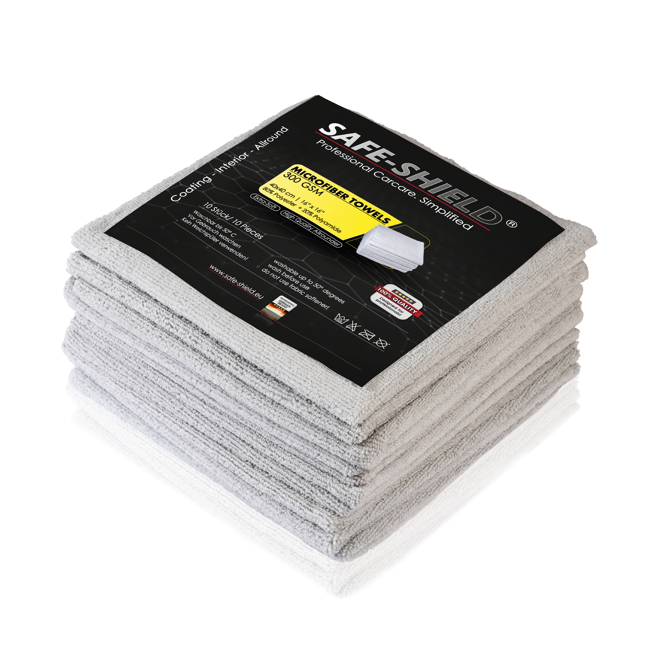 grau gestapelte mikrofasertuecher mit 300gsm