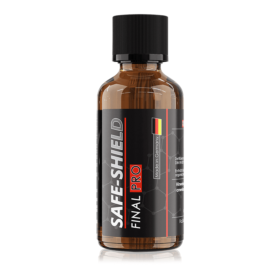 Final PRO keramische coating van Safe-Shield in een bruine glazen fles