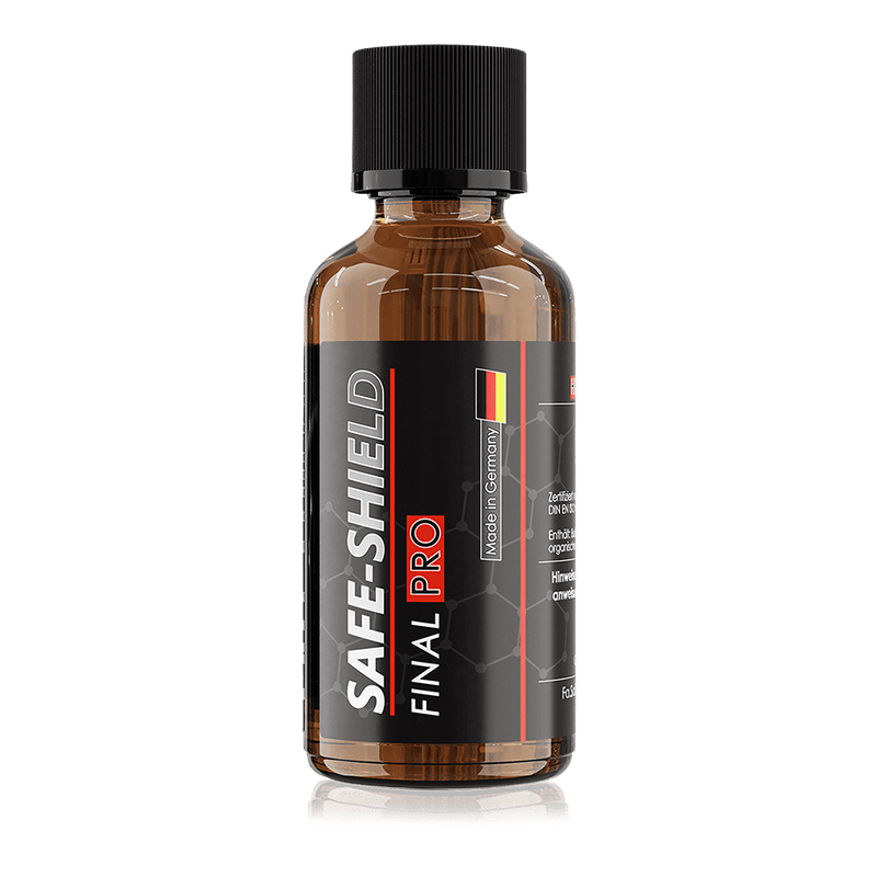 Final PRO keramische coating van Safe-Shield in een bruine glazen fles