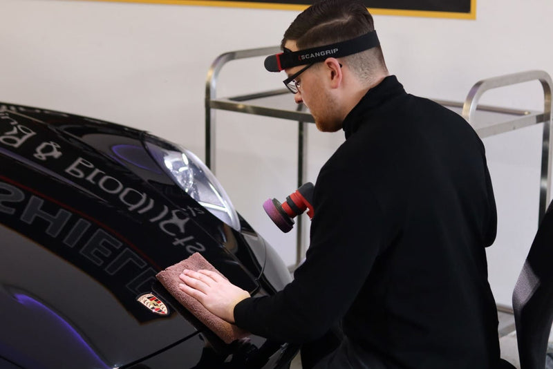 Person polishing a surface