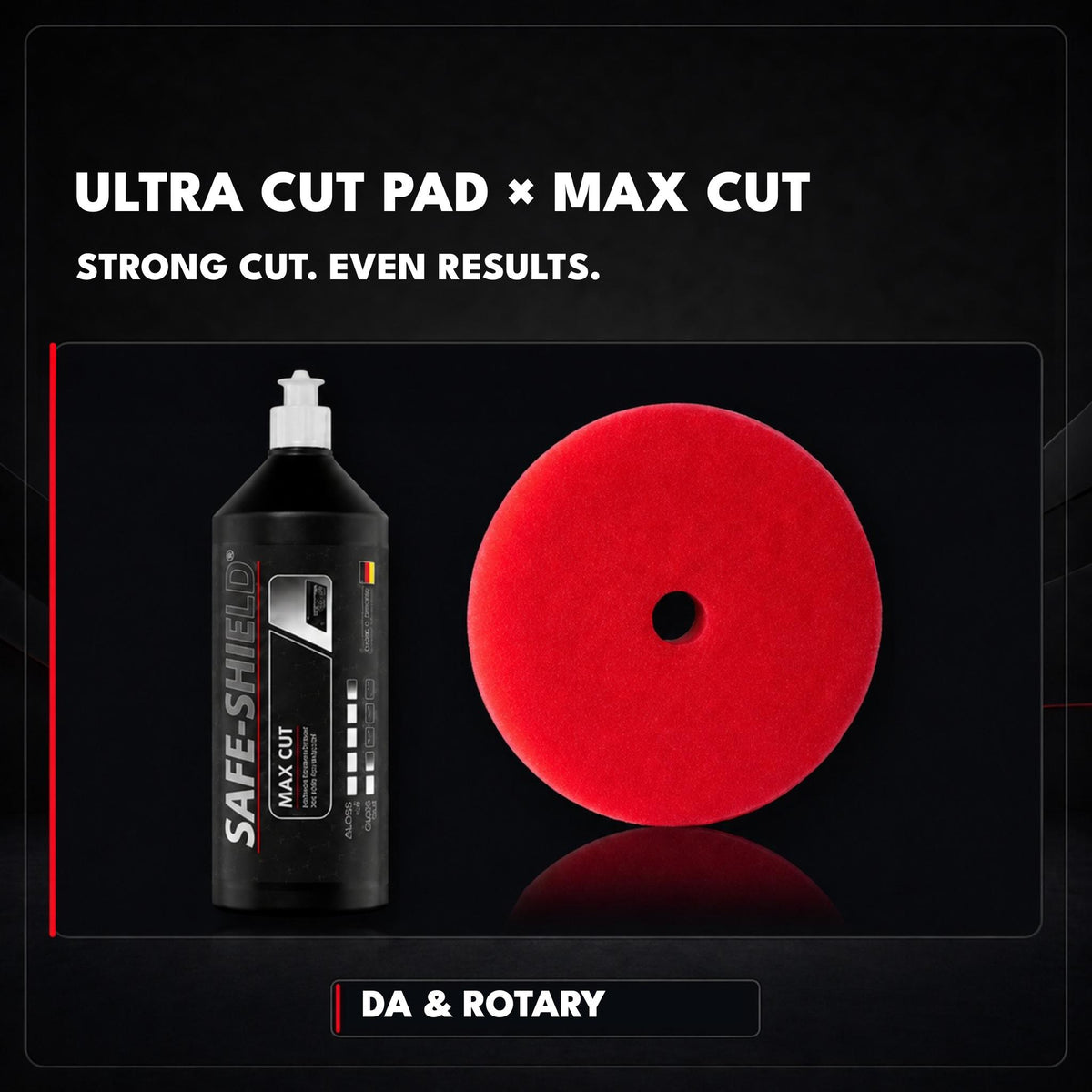 
Disco de pulido Ultra Cut Dual con pulimento de corte Max Cut para un corte intenso, apto para pulidoras orbitales y rotativas.