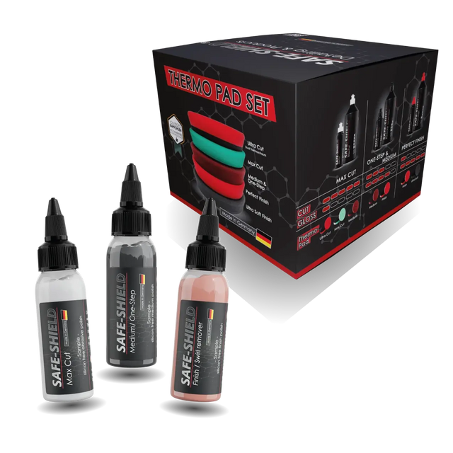Polishing system test kit | 5 pads + 3 polishes 45 ml
